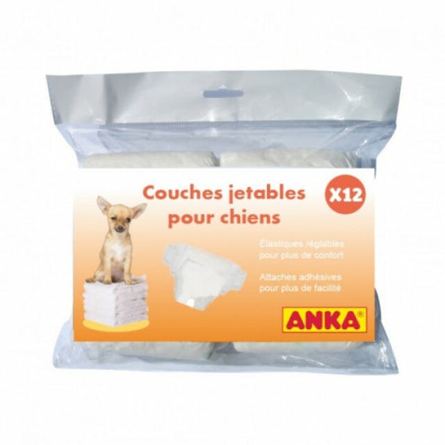 Couches culottes jetables pour chien Anka - Lot de 12