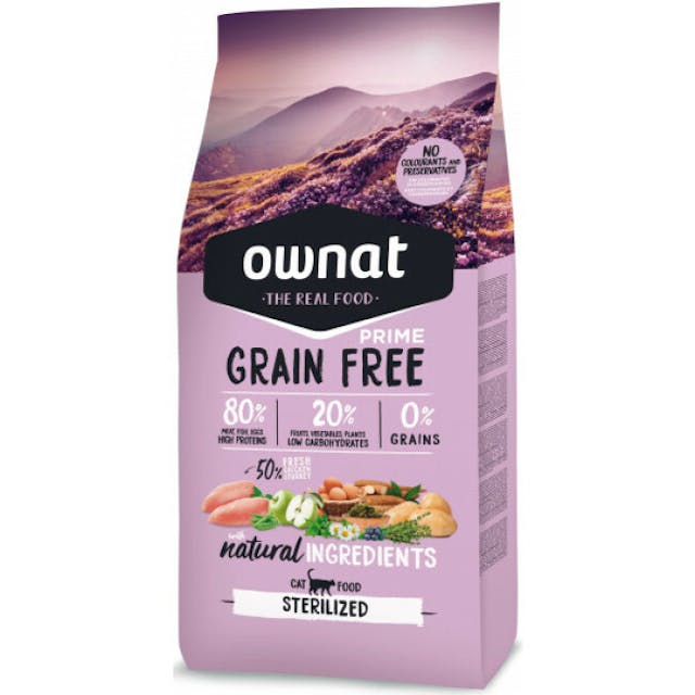 Ownat Grain Free Prime Sterilized pour chat adulte stérilisé