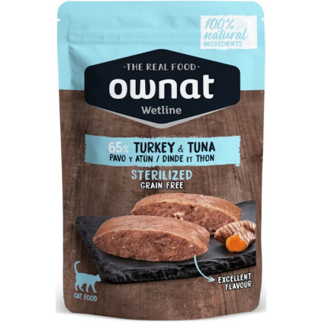 Sachet humide Ownat Wetline Sterilized dinde/thon pour chat adulte stérilisé