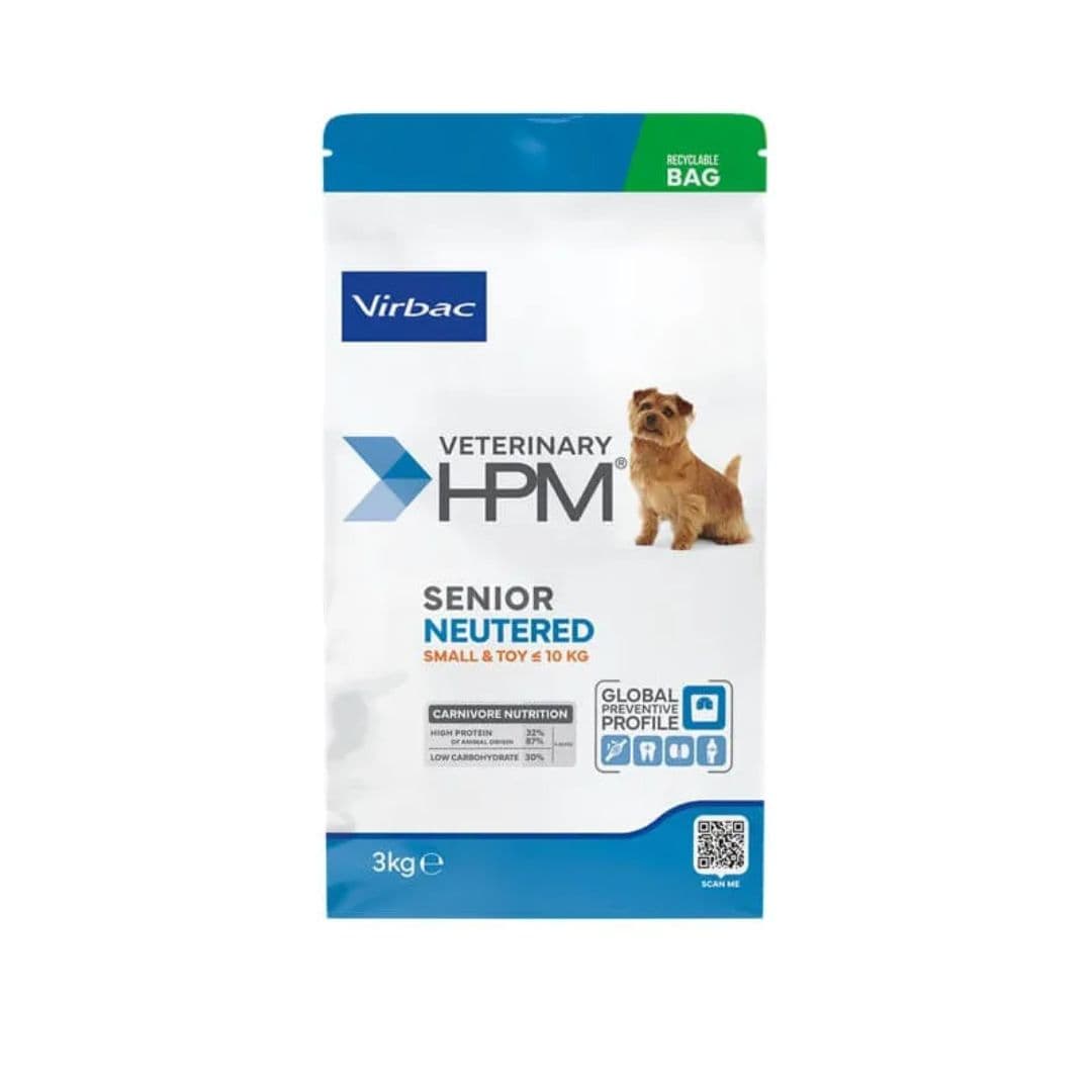 Croquettes Virbac HPM Senior Neutered Small & Toy pour chien