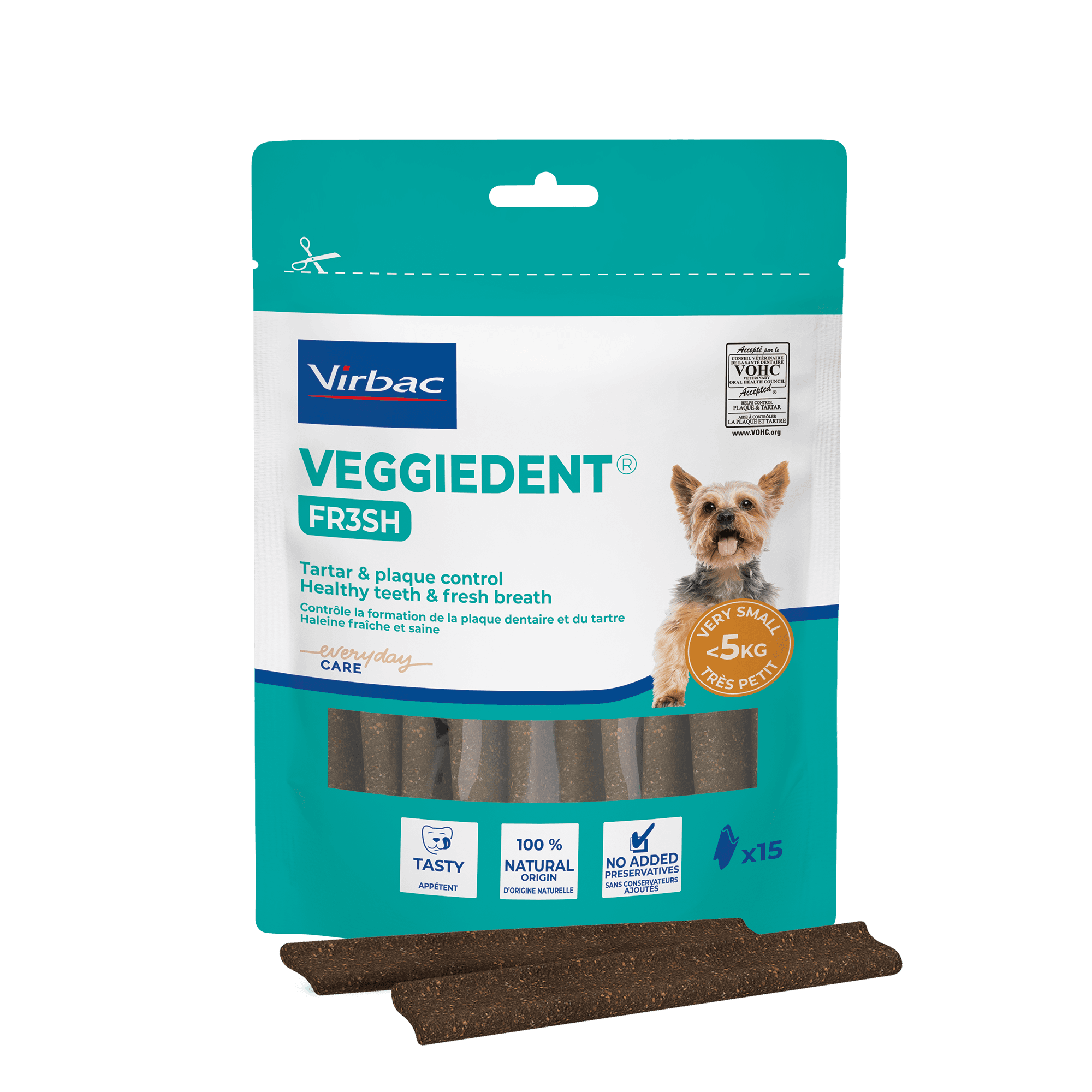 VeggieDent Fresh Virbac : Lamelles dentaires anti-plaque
