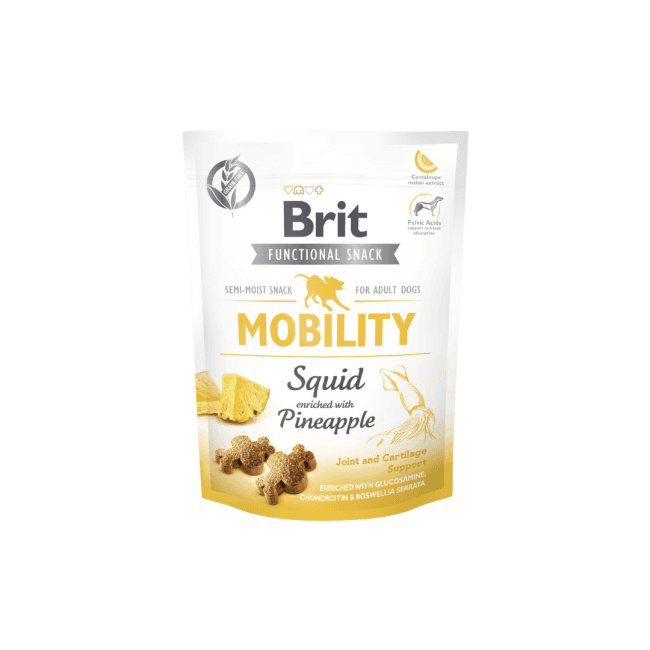 Brit Care Functional Snack Mobility pour articulations des chiens - calamar et ananas