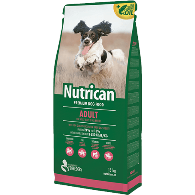 Croquettes Nutrican Adult pour chien adulte de petite et moyenne race au poulet