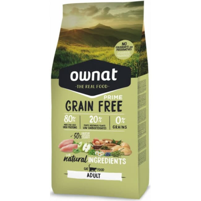 Croquettes Ownat chat adulte Grain Free Prime Adult sans céréales