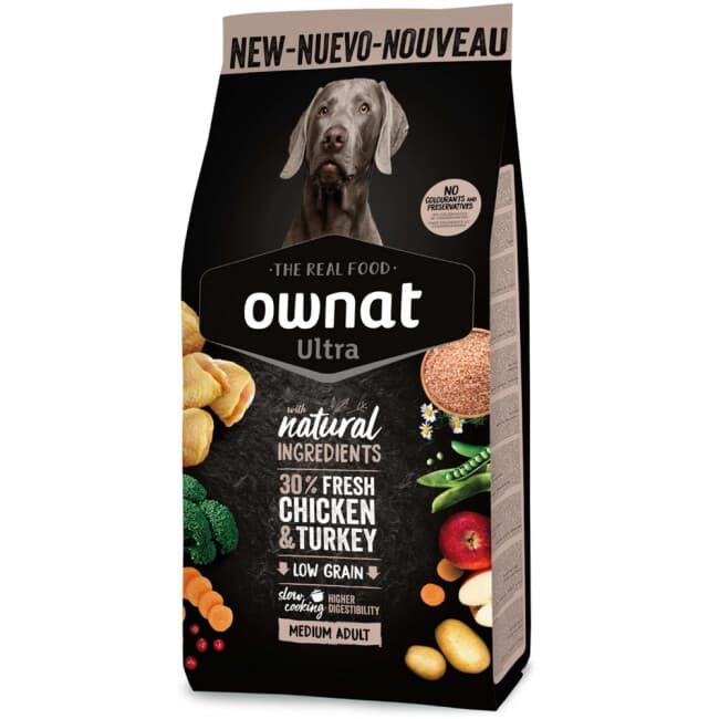 Croquettes Ownat Ultra Medium pour chien adulte de taille moyenne