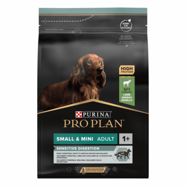 Croquettes Pro Plan Small et Mini Adult Sensitive Digestion Agneau