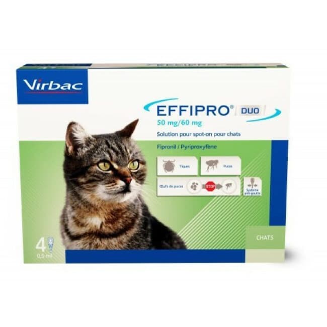 Effipro Duo Virbac soin antiparasitaire pour chats