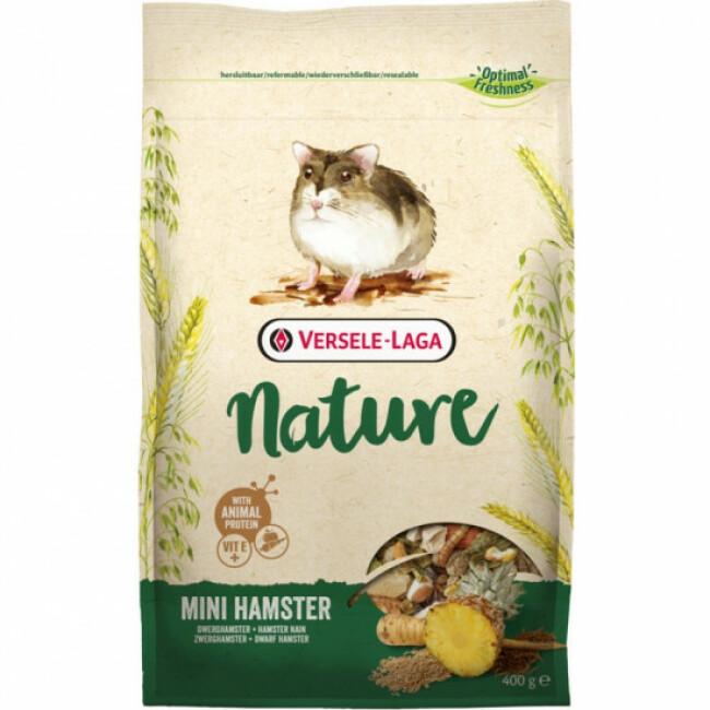 Mélange varié riche en céréales pour hamsters nains Mini Hamster Nature Versele Laga Sachet 400 g