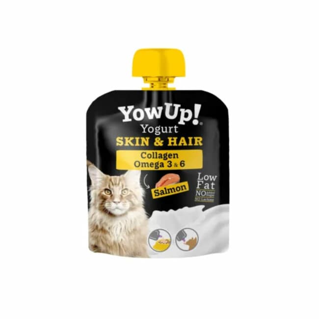 YowUP Skin & Hair pour chat - Yaourt écrémé naturel - Collagène et Omega 3 et 6